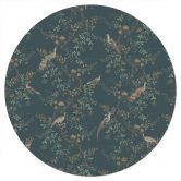 Sticker mural Oiseaux exotiques dans la forêt - Décor Bloomery - Rond 