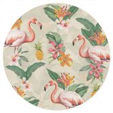 Wallsticker med flamingo og tropiske blade - Bloomery Decor - Rund 