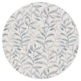 Delikate akvarelblade Wallsticker - Blød grå - Blomsterdekor - Rund 