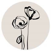 Sticker mural Line Art Deux coquelicots - Cats & Dotz - Rond 