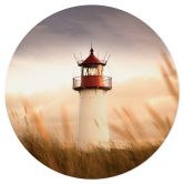 Sticker mural phare sur la côte de Sylt - homme de fer - rond 