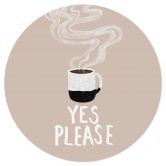 Muursticker Warme kop koffie in de ochtend - EMELIEmaria - Rond 