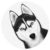 Wandtattoo Sibirischer Husky - Hundeporträt - Korenkova - Rund 