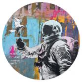 Wallsticker Astronaut med due - Kuryliuk - Rund 