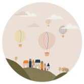 Wall Sticker Farverige varmluftsballoner på himlen - Menina Lisboa 
