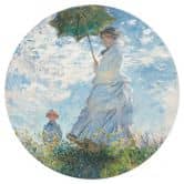 Wandtattoo Monet - Frau mit Sonnenschirm - Madame Monet und ihr Sohn - Rund 