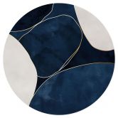 Wandtattoo Geometrische Balance in Blau und Weiß - Paksoylu - Rund 