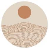 Muursticker Zonsopgang boven de abstracte woestijn - Playell 