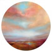 Sticker mural Champ lumineux dans la lumière du soleil - Schmucker - Rond 