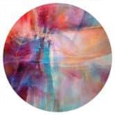 Sticker mural Douce brume de couleur en mouvement - Schmucker - Rond 