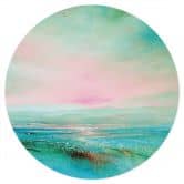 Sticker mural mer turquoise dans la lumière du soir - Schmucker - Rond 