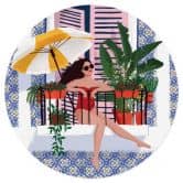 Wallsticker Ferie på balkonen - Tomljanovic - Rund 