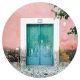 Wall sticker Mediterranean house facade in Lisbon - Zwart - Round 