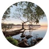 Wandtattoo Blick auf den See - Landschaft Rund - Keller 