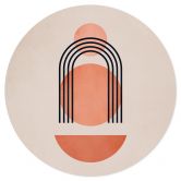 Muursticker Abstracte geometrie in perzikkleuren - Kubistika 