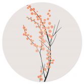 Sticker Mural Fleurs de cerisier couleur pêche - Kubistika 