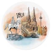 Wallsticker Köln - Rund - Elsk din by 