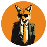 Wall Sticker Sej ræv i jakkesæt - Magnusson 
