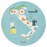 Sticker Mural Carte de l'Italie - Rivers 