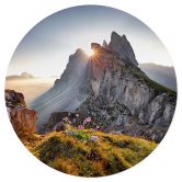 Wallsticker solopgang over bjergene i Sydtyrol - Round 