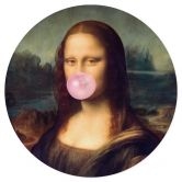 Sticker Mural Mona Lisa avec chewing-gum 