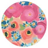 Wandtattoo Zwara - Illustrierte Rosen und Korallenanemonen - Rund 