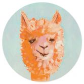 Wallsticker Orange Alpaca - Zwara - Rund 