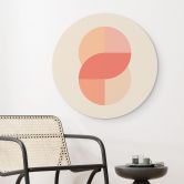 Wandbild Geometrische Formen in Orange-rosa - 1X Studio - Alu-Dibond - Rund 