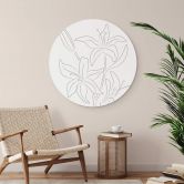 Wandbild 1X Studio - Line Art Floral - Minimalistische Blumen - Alu-Dibond Rund 