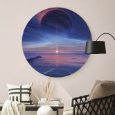 Wandbild Landschaft mit Erde und Galaxie - Alu-Dibond Rund - Aenami 