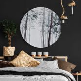 Alu-Dibond Aquarell Wald - Rund 