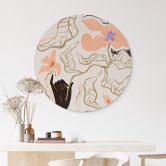 Wandbild Pfirsichfarbene Blüte - Alu-Dibond Rund - Arty Guava 
