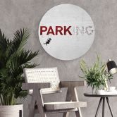 Alu-Dibond Banksy - Parking - Rund 