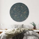Wandbild Exotische Vögel im Wald - Bloomery Decor - Alu-Dibond Rund 