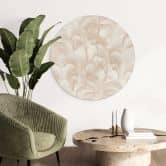 Wandbild Palmen im Dschungel Beige - Bloomery Decor - Alu-Dibond Rund 