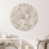 Wandbild Tropenblätter im Dschungel Pastell - Bloomery Decor - Alu-Dibond Rund 