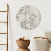 Wandbild Tropischer Wald mit Kakadus - Bloomery Decor - Alu-Dibond Rund 
