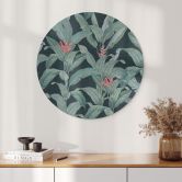 Tableaux Urban Jungle Feuilles tropicales Vert - Bloomery Decor - Alu-Dibond Rond 