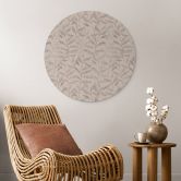 Wandbild Zarte Aquarell-Blätter - Soft Grau - Bloomery Decor - Alu-Dibond - Rund 