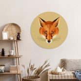 Wandbild Fuchs - Alu-Dibond Rund - Braun 