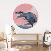 Wandbild Dinosaurier Giganotosaurus - Alu-Dibond Rund - Braun 