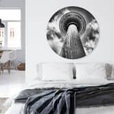 Wandbild Fernsehturm Berlin - Alu-Dibond Rund - Brown 