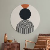 Tableaux Lignes et cercles abstraits en harmonie - Costa - Alu-Dibond Rond 
