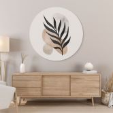 Wandbild Botanische Silhouette mit kunstvoller Geometrie - Costa - Alu-Dibond Rund 