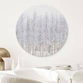 Wandbild Birkenwald im Winter - EMELIEmaria - Alu-Dibond Rund 
