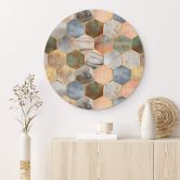 Tableau sur alu-Dibond rond Fredriksson - Marbre et nacre 