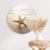 Wandbild Funkelnder Seestern am einsamen Strand - Alu-Dibond Rund 