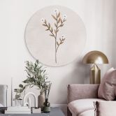 Wandbild Blumen Illustration - Vergissmeinnicht - Goed Blauw - Alu-Dibond Rund 
