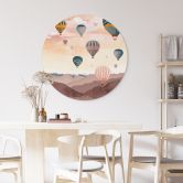 Wandbild Hoch hinaus mit den Heißluftballons - Goed Blauw - Alu-Dibond Rund 