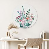 Wandbild Wildblumen Bouquet im Frühling - Goed Blauw - Alu-Dibond Rund 